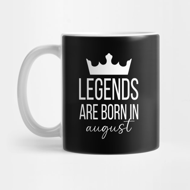 Legends Are Born In August, August Birthday Shirt, Birthday Gift, Gift For Leo and Virgo Legends, Gift For August Born, Unisex Shirts by Inspirit Designs